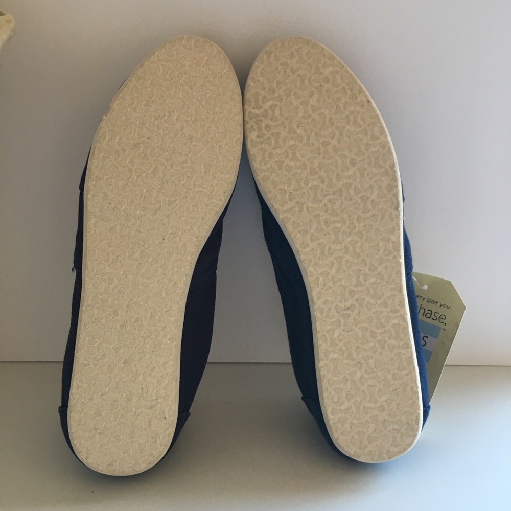 Toms Alpargata Navy Canvas Slip On Flats - Picture 8 of 9